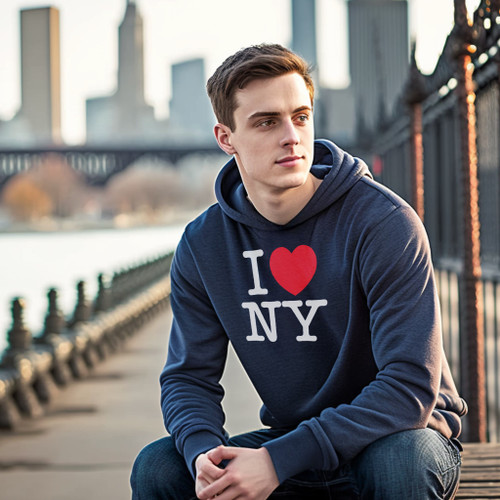 I Love NY Gray Hooded Sweatshirt