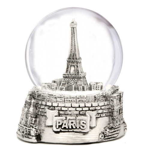 Silver Paris Snow Globes