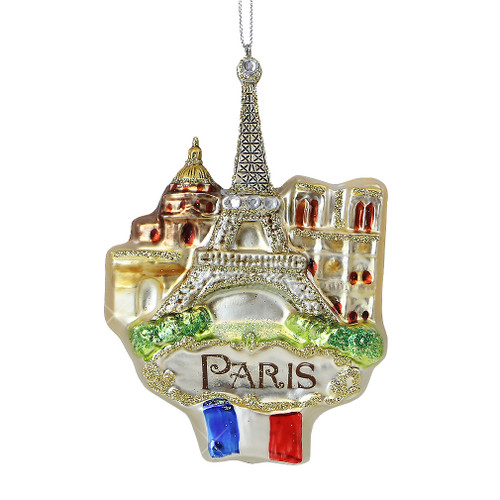 Paris Icons Glass Ornament