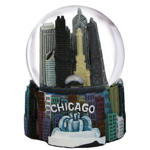 Chicago Fountain Snow Globe Skyline 65mm
