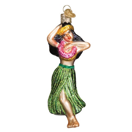 Hula Dancer Glass Ornament