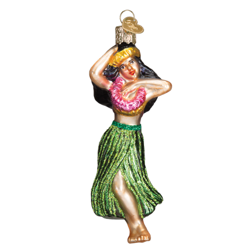 Hula Dancer Glass Ornament