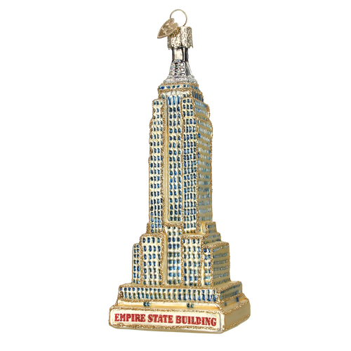 Gold Empire State Building Glass Ornament