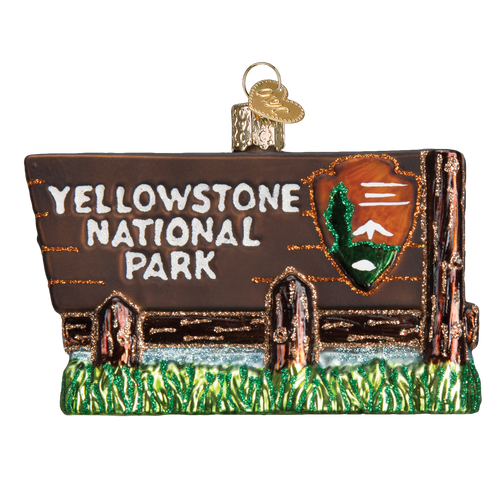 Yellowstone National Park Glass Ornament