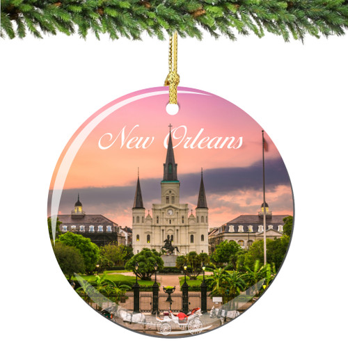New Orleans Christmas Ornament Porcelain Double Sided