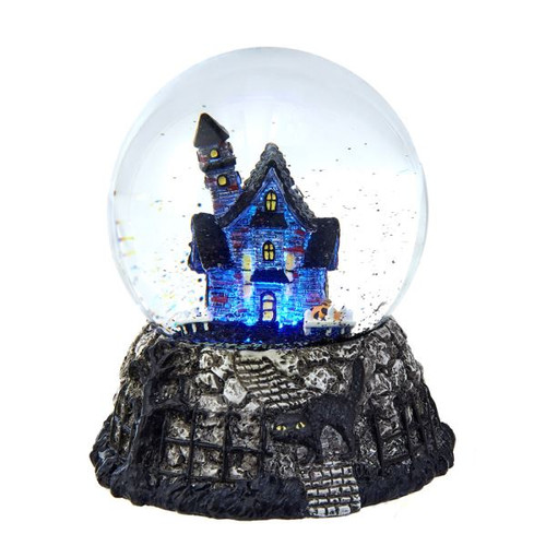 Light-Up Haunted Old House Halloween Snow Globe