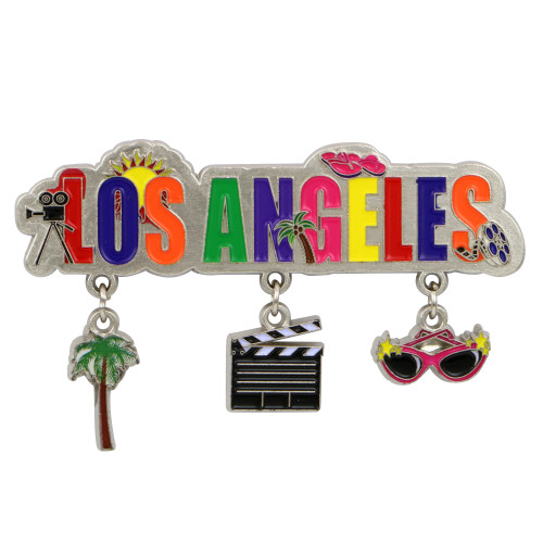 Metal Los Angeles Magnet 3 Charms