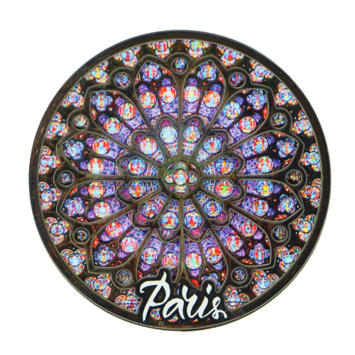 3D Wooden Rose Window Magnet