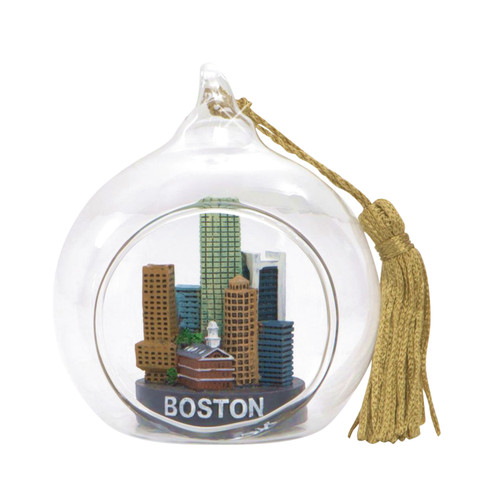 Boston Christmas Ornament Glass Ball