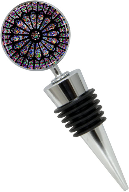 Notre Dame's Rose Window Wine Bottle Stopper in Gift Box