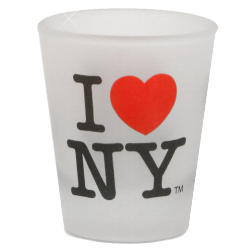 I Love NY Shot Glass (Frosted) 1.5 oz