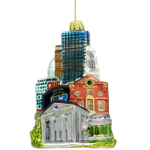Boston Christmas ornament of the Boston skyline and landmarks