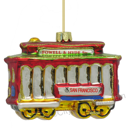 San Francisco Trolley Car Glass Ornament