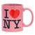 pink I love NY mug