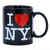 black I love NY mug
