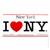 Car I Love NY license plate made of aluminum, tin.  officially licensed