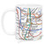 White NYC Subway Lines Mug, 11oz coffee mug