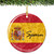 Spain Flag and Shield Christmas Ornament Porcelain Double Sided