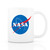 White NASA Mug with official NASA logo on both sides of 11oz ceramic mug.