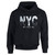 NYC Hooded Sweatshirt Skyline Adult Black