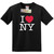 Black I Love NY T-Shirt, Adult Sizes