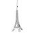 Silver Eiffel Tower Christmas Ornament