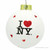 Glitter I Love NY Christmas Ornaments