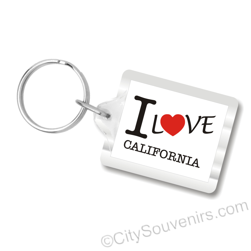 I Love California Plastic Key Chain