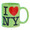 green i love ny mug