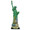 Statue of Liberty Statues with Flag and Wooden Base with Plaque