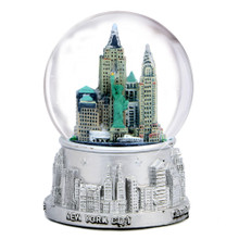 にゃおだて　Snow World snowglobe-nyc-silver-skyline-