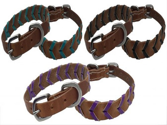 Genuine Leather 1" Braided Accent Collar