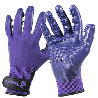 HandsOn Shedding, Bathing and Grooming Gloves - PURPLE