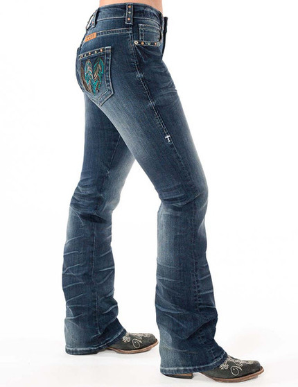 Cowgirl Tuff Fly Free Dark Wash