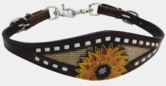 Wither Strap w/ Burlap and Sunflower Inlay