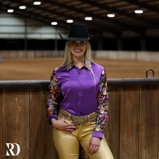 Vegas lights rodeo shirt Small