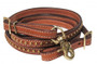 Argentina Cow Leather Brass Studded Contest Reins
