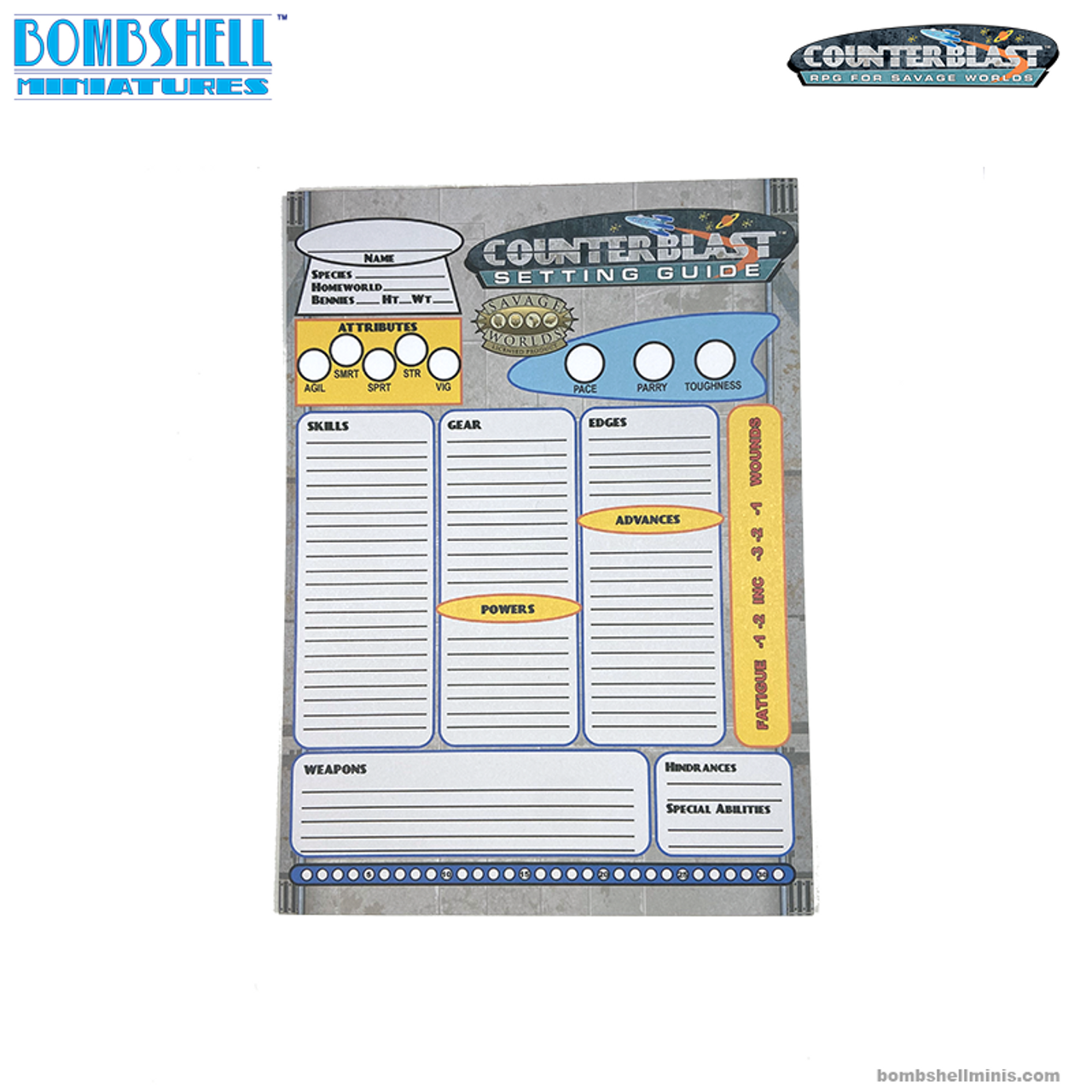 Counterblast SW Character Sheet Pad