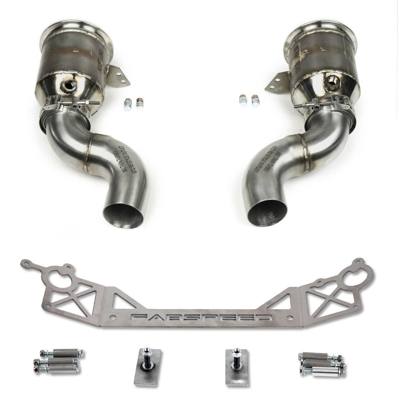 Fabspeed Motorsport Fabspeed Porsche 992 Twin Turbo / Twin Turbo S Sport Catalytic Converters with GT2RS Style Outlets 2021