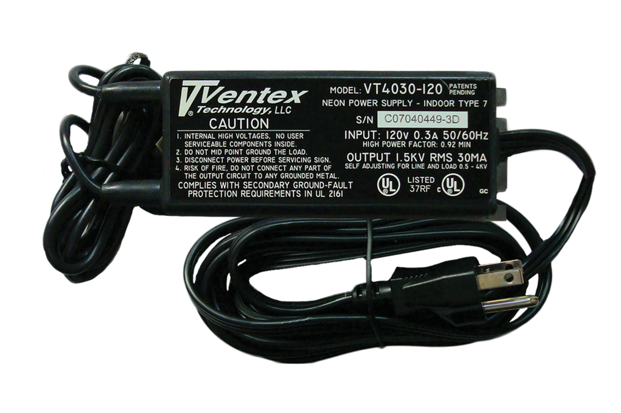 Ventex Vt4030 120 Neon Transformer Power Supply 100v 4000v 30ma