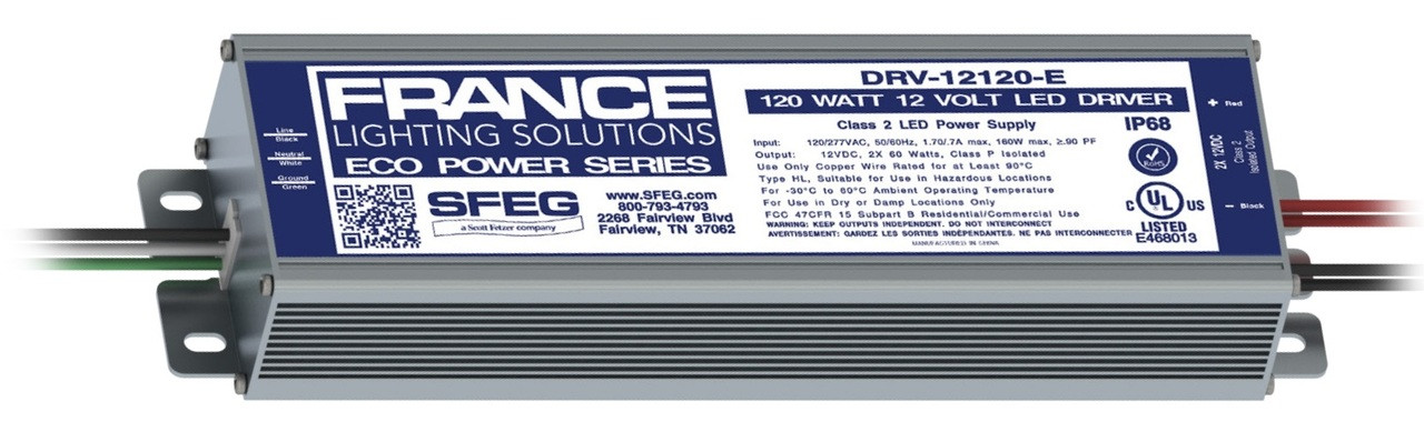 France DRV-12120-E 12v 2 X 60w Led Power Supply | PartsForSigns.Com