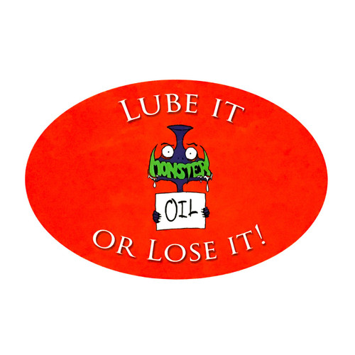 Stylish Brass Instrument Musical Sticker: "Lube It Or Lose It" from Monster Oil