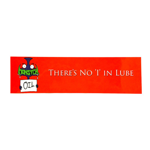 Funny Brass Music Stickers: "There Is No I in Lube" by Monster Oil