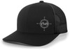Men's Outdoors Compass Scenic Forest Woodland Embroidered Mesh Back Trucker Hat