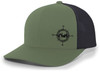 Men's Outdoors Compass Scenic Forest Woodland Embroidered Mesh Back Trucker Hat