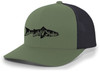 Men's Outdoors Fishing Trout Scenic Forest Woodland Embroidered Mesh Back Trucker Hat