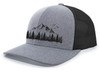 Mountain Scene Tamarak Pine Forest Embroidered Mesh Back Trucker Hat