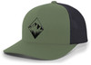 Men's Retro Geometric Diamond Mountain Outdoors Woodland Embroidered Mesh Back Trucker Hat