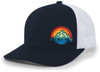 Men's Retro Colorful Scenic Mountain Outdoors Woodland Embroidered Mesh Back Trucker Hat