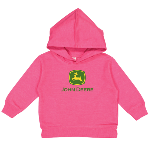 John Deere Youth Girl Hooded Sweatshirt-Hot Pink